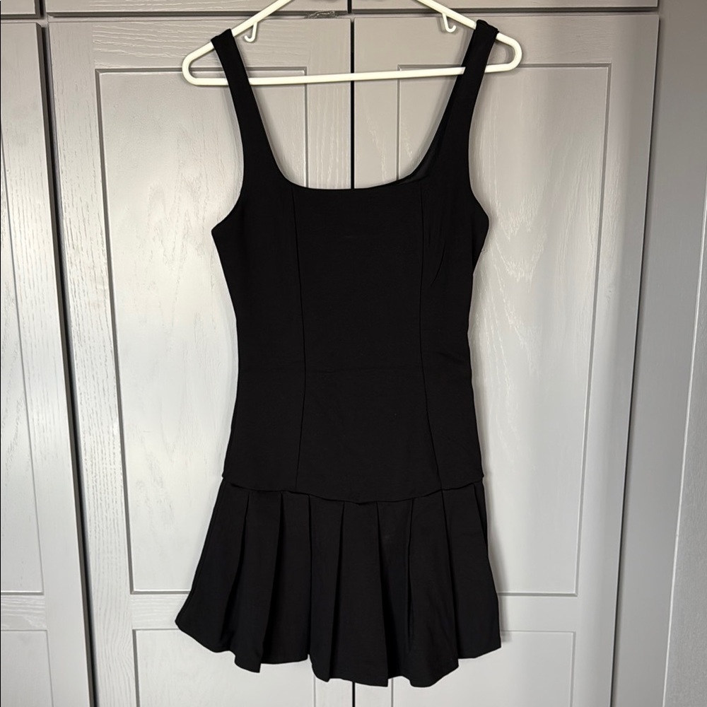 Black mini pleated dress